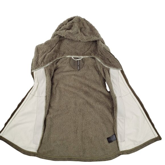 Kuhl Flight Vest Women Small Brown Deep Pile Sherpa Fleece Full Zip Hidden Hood - Picture 4 of 12